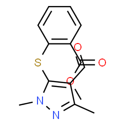 METHYL 2-[(4-FORMYL-1,3-DIMETHYL-1H-PYRAZOL-5-YL)SULFANYL]BENZENECARBOXYLATE结构式