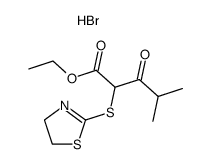 2-(1-ethoxycarbonyl-3-methyl-2-oxobutylthio)-Δ2-thiazolinium bromide Structure