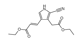 ethyl 2-cyano-4-carbethoxyvinylpyrrole-3-acetate结构式