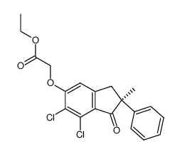 ((S)-6,7-Dichloro-2-methyl-1-oxo-2-phenyl-indan-5-yloxy)-acetic acid ethyl ester Structure