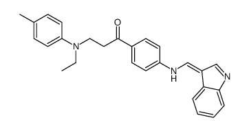 3-(N-ethyl-4-methylanilino)-1-[4-[[(Z)-indol-3-ylidenemethyl]amino]phenyl]propan-1-one结构式