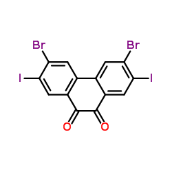 3,6-Dibromo-2,7-diiodo-phenanthrene-9,10-dione Structure