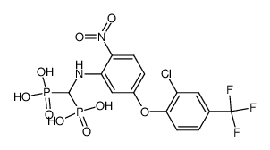 {[5-(2-Chloro-4-trifluoromethyl-phenoxy)-2-nitro-phenylamino]-phosphono-methyl}-phosphonic acid结构式