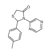 2-(4-methylphenyl)-3-pyrazin-2-yl-1,3-thiazolidin-4-one结构式