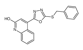 4-(5-benzylsulfanyl-1,3,4-oxadiazol-2-yl)-1H-quinolin-2-one Structure