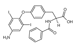 O-(2.6-diiodo-4-amino-phenyl)-N-benzoyl-L-tyrosine Structure