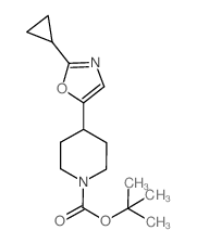 tert-butyl 4-(2-cyclopropyloxazol-5-yl)piperidine-1-carboxylate结构式