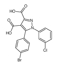 5-(4-bromophenyl)-1-(3-chlorophenyl)pyrazole-3,4-dicarboxylic acid结构式