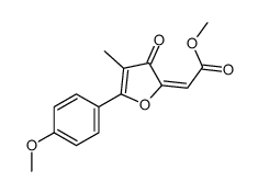 methyl 2-[5-(4-methoxyphenyl)-4-methyl-3-oxofuran-2-ylidene]acetate结构式