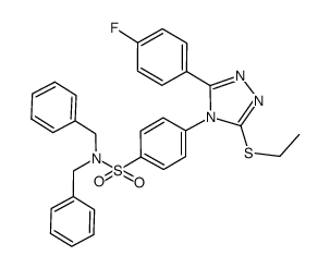 N,N-dibenzyl-4-[3-ethylthio-5-(4-fluorophenyl)-4H-1,2,4-triazol-4-yl]benzenesulfonamide结构式