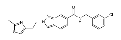 N-(3-Chlorobenzyl)-2-[2-(2-methyl-1,3-thiazol-4-yl)ethyl]-2H-indazole-6-carboxamide结构式