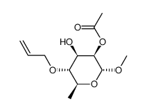 methyl 2-O-acetyl-4-O-allyl-α-L-rhamnopyranoside结构式