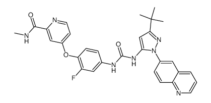 N-[3-tert-Butyl-1-(quinolin-6-yl)-1H-pyrazol-5-yl]-N'-[2-fluoro-4-[(2-(Methylcarbamoyl)pyridin-4-yl)oxy]phenyl]urea picture