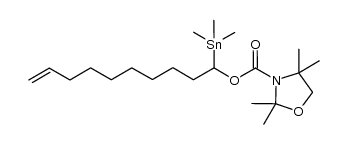 1-(trimethylstannanyl)dec-9-enyl 2,2,4,4-tetramethyl-1,3-oxazolidine-3-carboxylate结构式