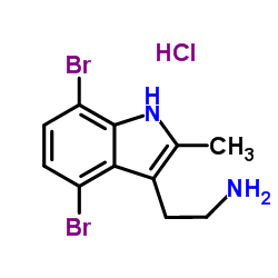 2-(4,7-Dibromo-2-methyl-1H-indol-3-yl)ethanamine hydrochloride (1:1) Structure