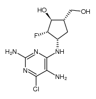 (+/-)-(1α,2β,3α,4α)-4-[(2,5-diamino-6-chloro-4-pyrimidinyl)amino]-3-fluoro-2-hydroxycyclopentanemethanol结构式