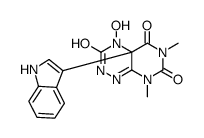 4-hydroxy-4a-(1H-indol-3-yl)-6,8-dimethyl-2H-pyrimido[5,4-e][1,2,4]triazine-3,5,7-trione Structure