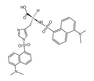 N,1-bis[[5-(dimethylamino)-1-naphthyl]sulphonyl]-L-histidine结构式