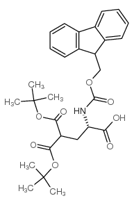 (S)-3-[[(9H-芴-9-基甲氧基)羰基]氨基]-1,1,3-丙烷三羧酸 1,1-双叔丁酯结构式