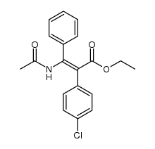 ethyl (2E)-3-(acetylamino)-2-(4-chlorophenyl)-3-phenylacrylate结构式