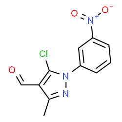 1H-Pyrazole-4-carboxaldehyde, 5-chloro-3-Methyl-1-(3-nitrophenyl)结构式