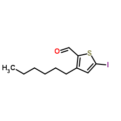 3-Hexyl-5-iodo-2-thiophenecarbaldehyde Structure