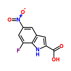 7-Fluoro-5-nitro-1H-indole-2-carboxylic acid结构式