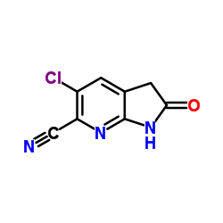 5-Chloro-2-oxo-2,3-dihydro-1H-pyrrolo[2,3-b]pyridine-6-carbonitrile结构式