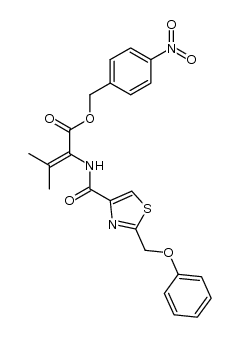 2-phenoxymethyl-4-(2'-methylprop-1'-enylaminocarbonyl-1'-nitrobenzyloxycarbonyl)thiazole Structure