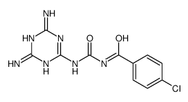 4-chloro-N-[(4,6-diamino-1,3,5-triazin-2-yl)carbamoyl]benzamide Structure