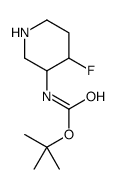 tert-butyl N-(4-fluoropiperidin-3-yl)carbamate结构式