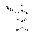 3-chloro-6-(difluoromethyl)pyrazine-2-carbonitrile结构式