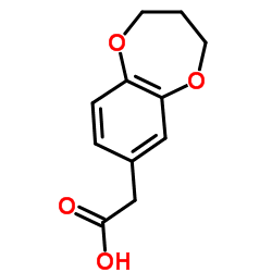3,4-Dihydro-2H-1,5-benzodioxepin-7-ylacetic acid Structure
