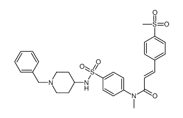 (E)-N-[4-[(1-benzylpiperidin-4-yl)sulfamoyl]phenyl]-N-methyl-3-(4-methylsulfonylphenyl)prop-2-enamide Structure