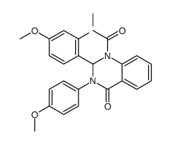 1-acetyl-2-(2,4-dimethoxyphenyl)-3-(4-methoxyphenyl)-2H-quinazolin-4-one结构式