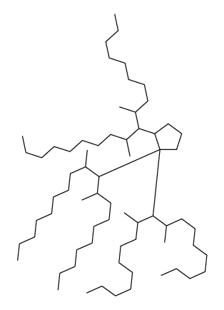 1,1,2-tris(9,11-dimethylnonadecan-10-yl)cyclopentane Structure