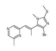 2-[(E)-2-(5-bromo-3-methyl-2-methylsulfanylimidazol-4-yl)prop-1-enyl]-6-methylpyrazine Structure