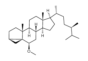 6β-methoxy-3α,5-cyclo-24-α-methyl-5α-cholestane结构式