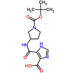 4-[(1-{[(2-Methyl-2-propanyl)oxy]carbonyl}-3-pyrrolidinyl)carbamoyl]-1H-imidazole-5-carboxylic acid结构式