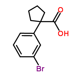 1-(3-溴苯基)环戊烷甲酸结构式