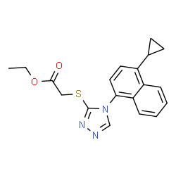 Acetic acid, 2-[[4-(4-cyclopropyl-1-naphthalenyl)-4H-1,2,4-triazol-3-yl]thio]-, ethyl ester structure