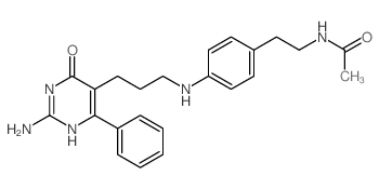 Acetamide,N-[2-[4-[[3-(2-amino-1,6-dihydro-6-oxo-4-phenyl-5-pyrimidinyl)propyl]amino]phenyl]ethyl]- structure