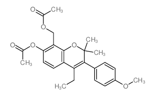 2H-1-Benzopyran-8-methanol,7-(acetyloxy)-4-ethyl-3-(4-methoxyphenyl)-2,2-dimethyl-, 8-acetate structure