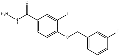 4-(3-Fluoro-benzyloxy)-3-iodo-benzoic acid hydrazide结构式