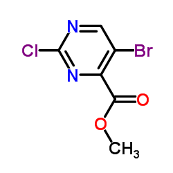 Methyl 5-bromo-2-chloro-4-pyrimidinecarboxylate结构式