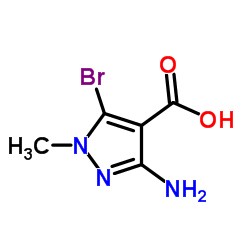 3-amino-5-bromo-1-methyl-1H-Pyrazole-4-carboxylicacid structure