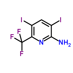 3,5-Diiodo-6-(trifluoromethyl)-2-pyridinamine Structure