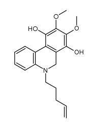 5-(4-pentenyl)-5,6-dihydro-8,9-dimethoxy-7,10-phenanthridinediol结构式