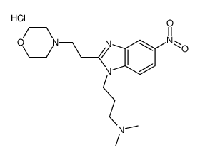 dimethyl-[3-[2-(2-morpholin-4-ylethyl)-5-nitrobenzimidazol-1-yl]propyl]azanium,chloride Structure