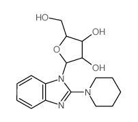 1H-Benzimidazole,2-(1-piperidinyl)-1-b-D-ribofuranosyl- Structure